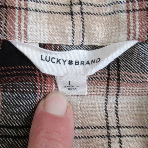 LUCKY BRAND Shirt Size Large Plaid Button Down - Picture 9 of 9